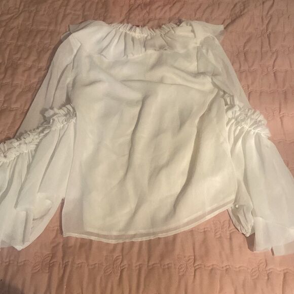 V Cristina Bell Sleeve Flowy Blouse Small - Picture 6 of 6
